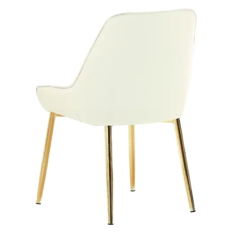 Scaun de dining, bej tesatura Velvet/gold crom-auriu, PERLIA