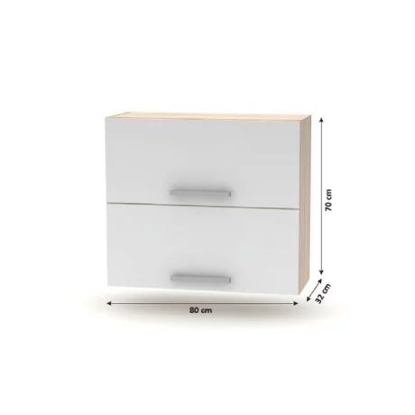 Cabinet superior batant 2DV, stejar sonoma/alb, NOVA PLUS NOPL-015-OH