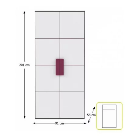 Dulap sifonier, gri/alb/mov, LOBETE S82